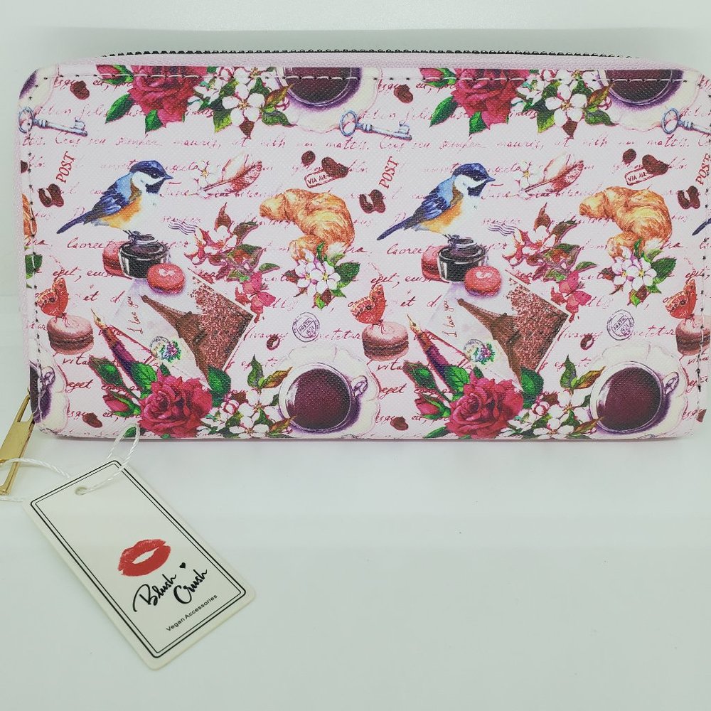 Blush Crush Paris Zippered Wallet New with Tags
